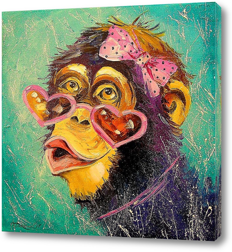 девочка с обезьянами арт