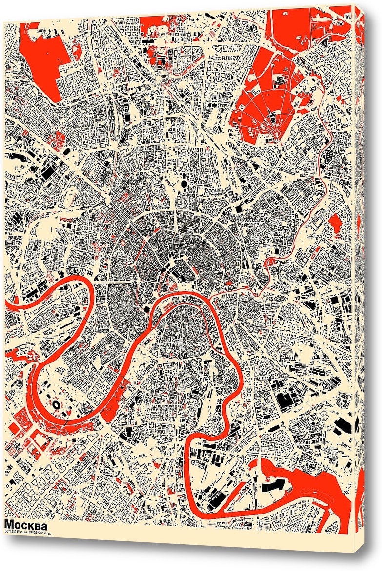 Плакат карта москвы