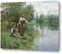    Двое женщин на рыбалке