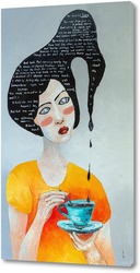   Картина Девушка с чашкой кофе