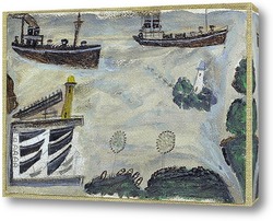   Картина Пароходы на входе в гавань