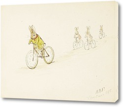    Четыре маленьких кролика на велосипеде