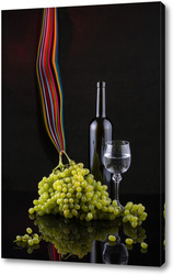   Картина Натюрморт с виноградом и вином