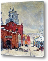   Картина Российская улица зимой