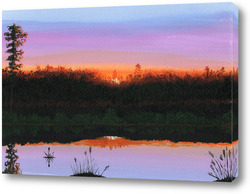   Картина Закат на озере №2
