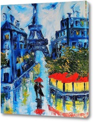   Картина Дождь. Париж. Осень