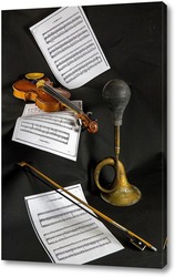   Картина Скрипка, ноты и клаксон