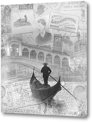   Картина Гондола у моста Риальто