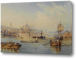   Картина Константинополь от входа в бухту Золотой Рог