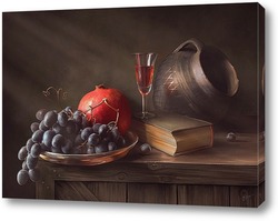   Картина Старинный сосуд и фрукты