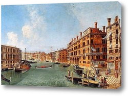    Прекрасный вид на Венецию. Глядя северу Гранд-канал от моста Риа