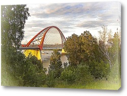   Картина Бугринский мост в городе Новосибирске