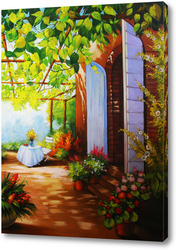   Картина Тайский дворик, цветущий дворик
