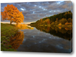   Картина Осень на реке