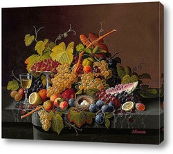  Натюрморт с фруктами и вином
