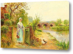   Картина Картина Волборна Эрнеста.Девушка у ворот
