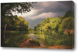   Картина Река ЦНА перед грозой