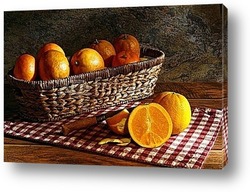    Oranges in Rustic Still Life