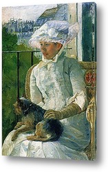   Картина Сьюзен с собакой на балконе,1882г.