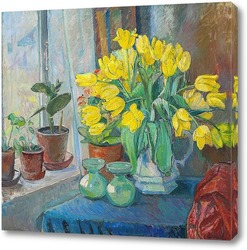   Картина Натюрморт с желтыми тюльпанами в кувшине