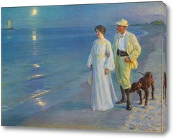   Картина Летний вечер на пляже Скаген - художник и его жена 