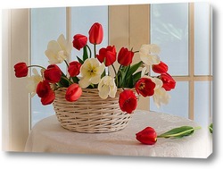   Картина Корзина полная тюльпанов