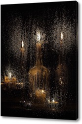   Картина Свечи за мокрым стеклом.