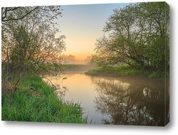   Картина Рассвет на берегу реки