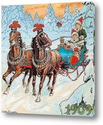  Санта-Клаус кормление лошадив конюшне