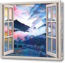   Картина окно в горы