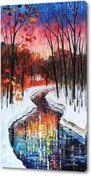   Картина Зима в лесу