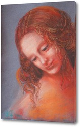   Картина "Нежность"пастель,А 3.рисунок с рисунка Леонардо.