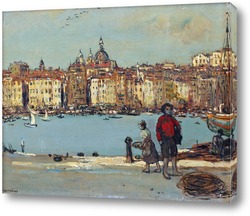   Картина Вид итальянского порта