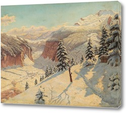   Картина Зимний Горный Перевал