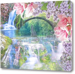   Картина цветочный водопад