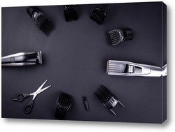  scissors and combs on white