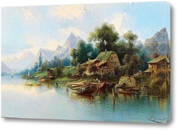   Картина Большое горное озеро
