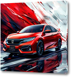   Картина Красный автомобиль