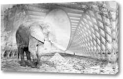   Картина Слон на мосту