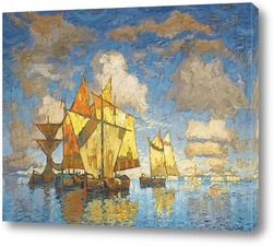   Картина Рыбацкие лодки в лагуне Венеции, 1941