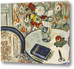   Картина Натюрморт со стулом и ваза с цветами