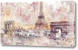   Картина Парижская архитектура