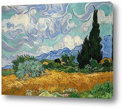   Картина Пшеничное поле с кипарисами