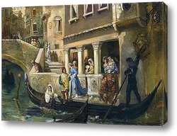    Знатные венецианцы у гондолы 