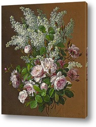   Картина Натюрморт с розами и сиренью
