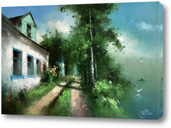   Картина Дом у озера