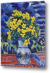   Картина Букет цветов в голубой вазе 