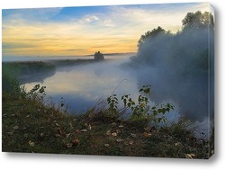   Картина Осенний туман над рекой