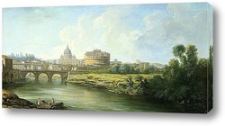    Вид замка Сант-Анджело в Риме