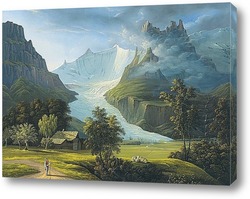   Картина Ледник и горные вершины
